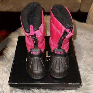 Polo Ralph Lauren hot pink bromlee zip up snow boots. Toddler size 7
